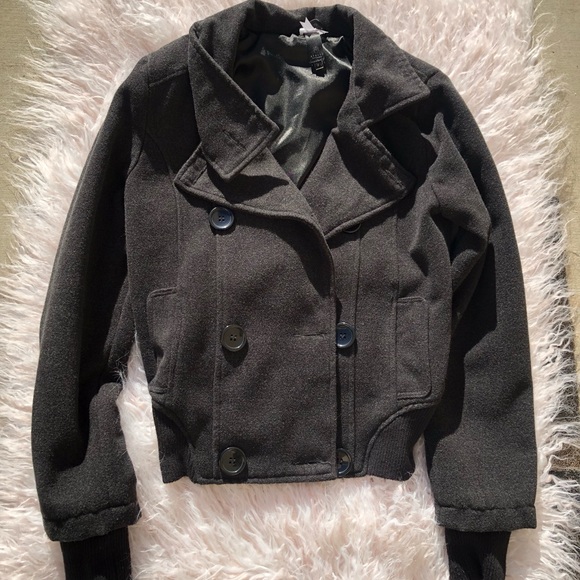 Ashley By 26 International Jackets & Blazers - Short charcoal gray pea coat by Ashley